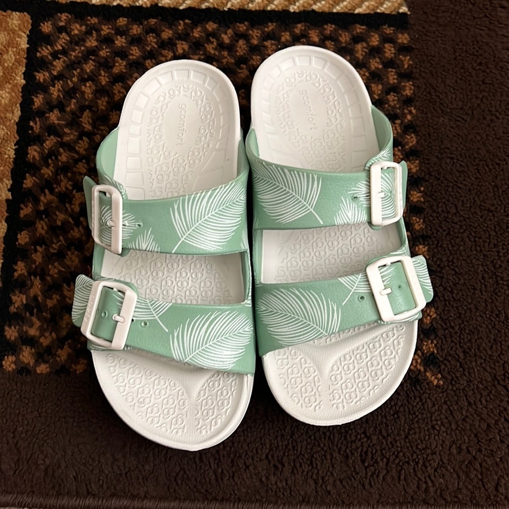 GDEFY Orthotic Adjustable Recovery Slide Sandals UpBov Green Multi - Medium